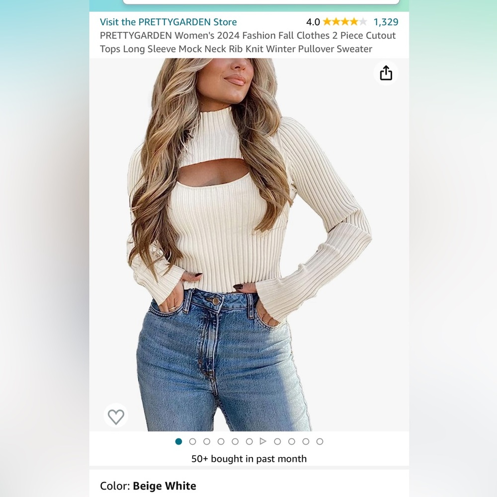 Long sleeve mockneck sweater shirt